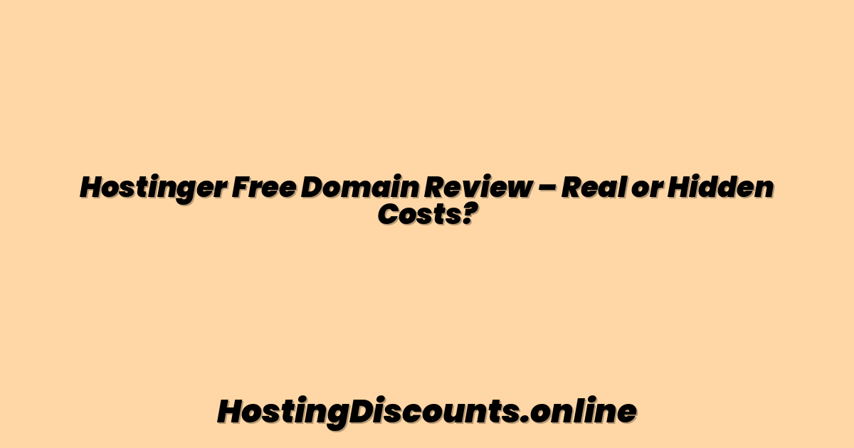 Hostinger Free Domain Review – Real or Hidden Costs?